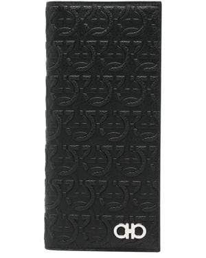 Ferragamo Portemonnee Met Logo - Zwart