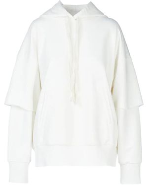 Tessitura Body Couture Double-Layered-Sleeves Oversized Hoodie - White