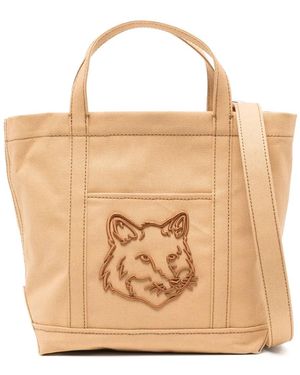 Maison Kitsuné Small Fox Head Tote Bag - ナチュラル