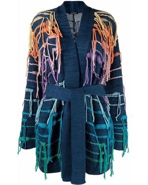 Canessa Tassel-Detail Belted Cardigan - Blue