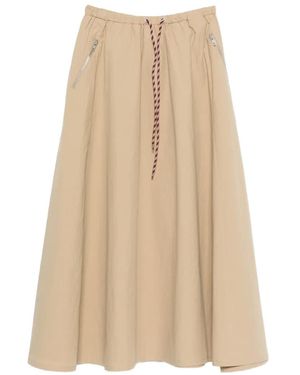 Bellerose Harlin Midi-Rok Met Trekkoord En Ritszakken - Naturel