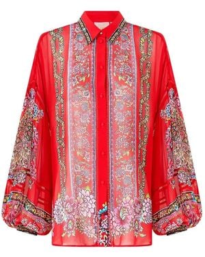CAMILLA Artisans Of Anatolia Balloon Sleeve Blouse - Red
