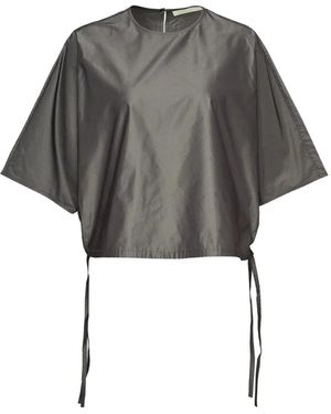 Club21 Batwing-Sleeve Taffeta Blouse - Grey
