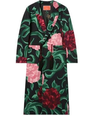 La DoubleJ Duster Jas Met Bloemen Kwastje - Groen