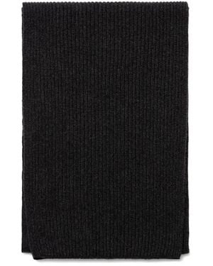 Sunspel Ribbed-Knit Scarf - Black