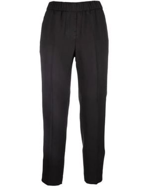 Peserico Monili-Chain Elasticated-Waist Trousers - Black
