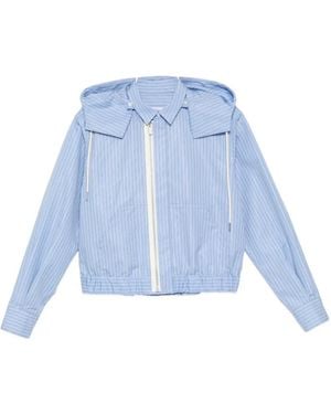 Sacai Striped Hooded Jacket - Blue
