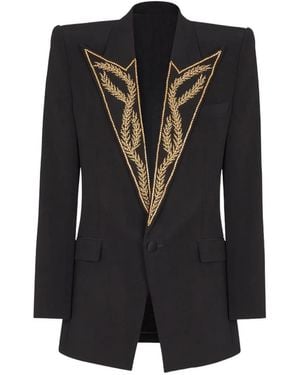 Balmain Embroidered Tuxedo Jacket - Black