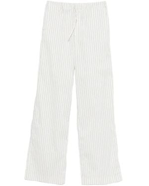 IRO Lia Striped-Pattern Drawstring Trousers - White