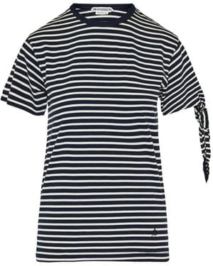 JW Anderson Gestreiftes T-Shirt Mit Schleifenärmeln - Blau