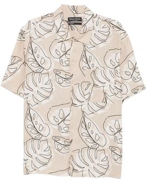 Marc O' Polo Leaf-Print Button-Fastening Shirt - White