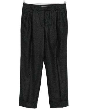 Alberto Biani Pleat-Detail Trousers - Black