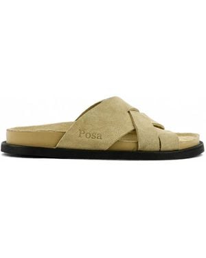POSA Crossover Suede Slides - Green