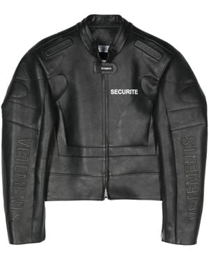 Vetements Securite Motorcross Lederjacke - Schwarz