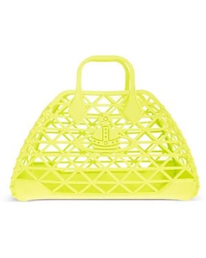 Vivienne Westwood X-Ray Orb-Detail Lattice Tote Bag - Yellow