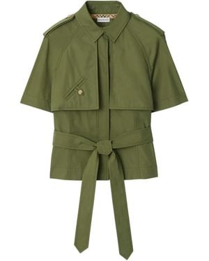 Burberry Cropped Trench Shirt - Green