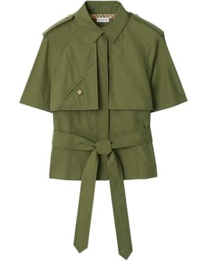 Burberry Cropped Trench Shirt - Green