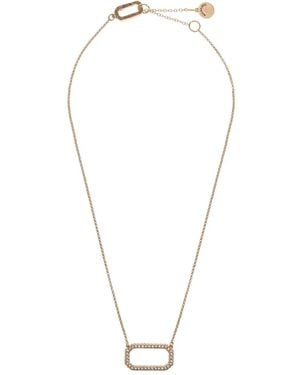 AllSaints Rectangle-Frame Crystal Necklace - Metallic