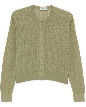 John Smedley Roxburgh Pointelle-Knit Cardigan - Green