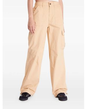 Karlkani Logo-Embroidered Cargo Trousers - Natural