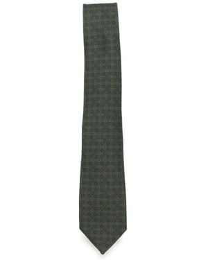 Ferragamo Geometric-Print Tie - Green