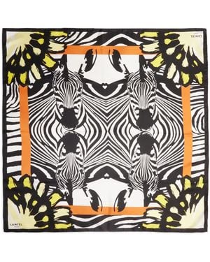 Lancel Zebra Mania Silk Scarf - Metallic