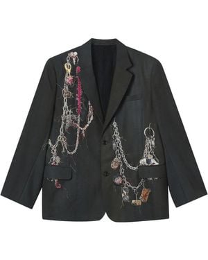 Doublet Embellished Wool Blazer - Black