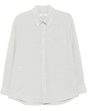 DUNST Check-Pattern Shirt - White