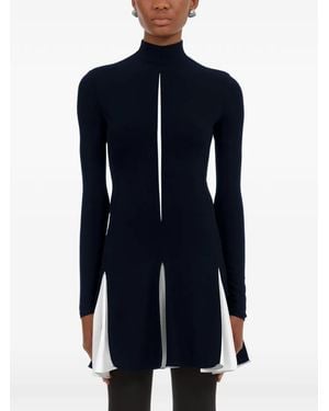 Ferragamo Dress With Contrasting Inserts - Blue