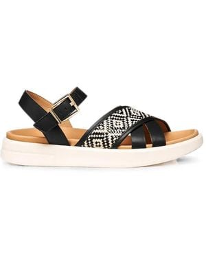 Geox Xand 2S Woven-Panel Buckled Sandals - White