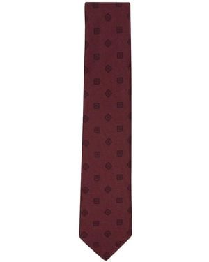 Brioni Geometric-Print Tie - Purple