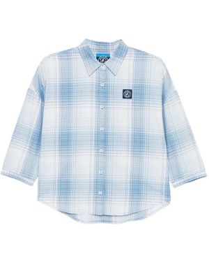 SPORT b. by agnès b. Check Batwing Shirt - Blue