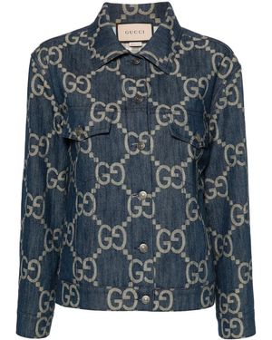 Gucci Denim Jumbo Gg Jacket - Blue