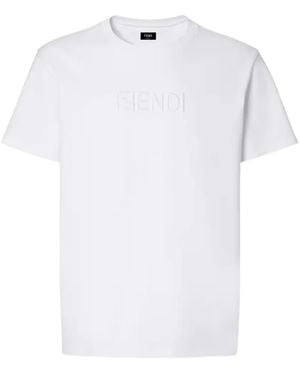 Fendi エンボス Tシャツ - ホワイト