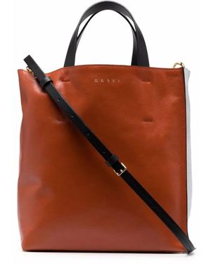 Marni Borsa Tote Con Design Color-Block Museuo - Marrone