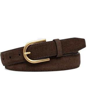 Marc O' Polo Suede Horseshoe-Buckle Belt - Brown