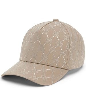 Philipp Plein Baseball Hat Crystal Monogram - Natural