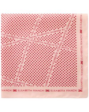 Elisabetta Franchi Polka-Dot Twill Scarf - Pink