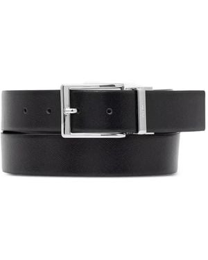 Guess Milano Saffiano-Effect Buckle-Fastening Belt - White