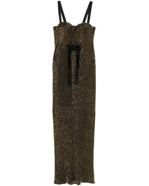 SILK LOVE & LACE Robe Longue À Sequins - Noir