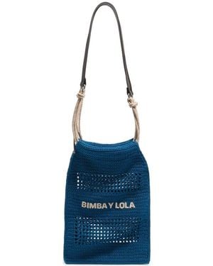Bimba Y Lola Crochet-Knit Shoulder Bag - Blue