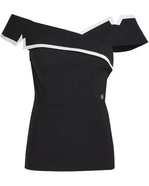 KARL LAGERFELD Off-Shoulder Top - Black