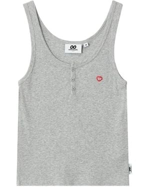 Chocoolate Top Sin Mangas Con Botones - Gris