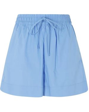 SOLOTRE Elasticated-Drawstring Mini Shorts - Blue