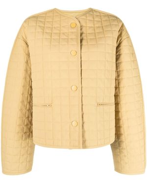 Rodebjer Hera V-neck Quilted Jacket - Natural