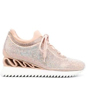 Le Silla Reiko Wave Crystal-Embellished Trainers - Pink