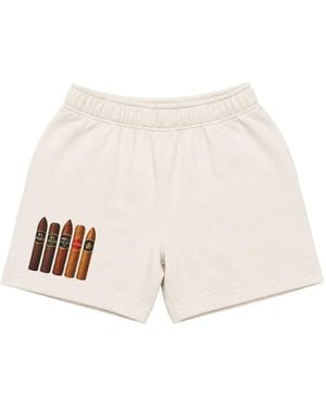 Melt Graphic-Print Cotton Shorts - Natural