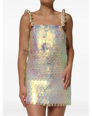 Dolce & Gabbana Holographic Mini Dress - White