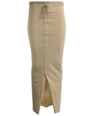 Rick Owens Drawstring Slit Skirt - Natural