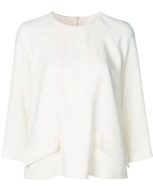 Alberto Biani Flap Detail Blouse - White